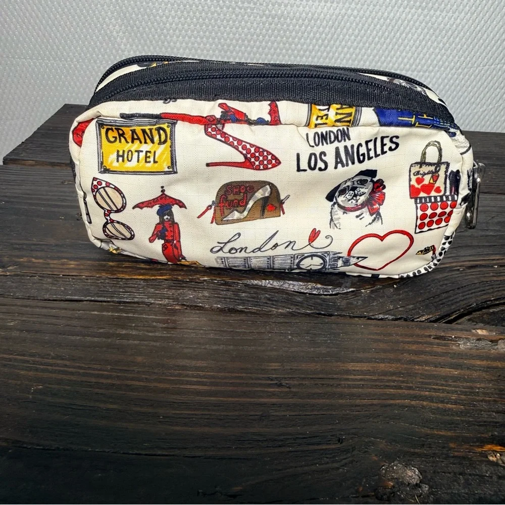 Brighton Stylish Travel-Themed Cosmetic Bag